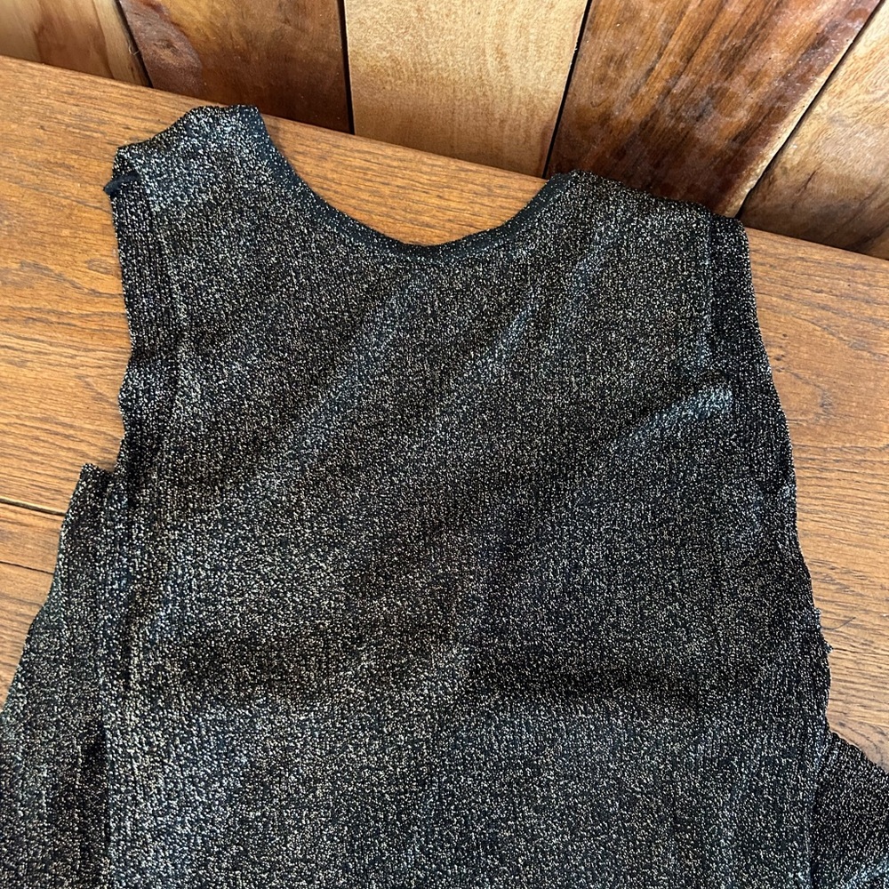 NWT Zara Gold & Brown Sleeveless Metallic Knit Dress Size Small - Picture 7 of 8